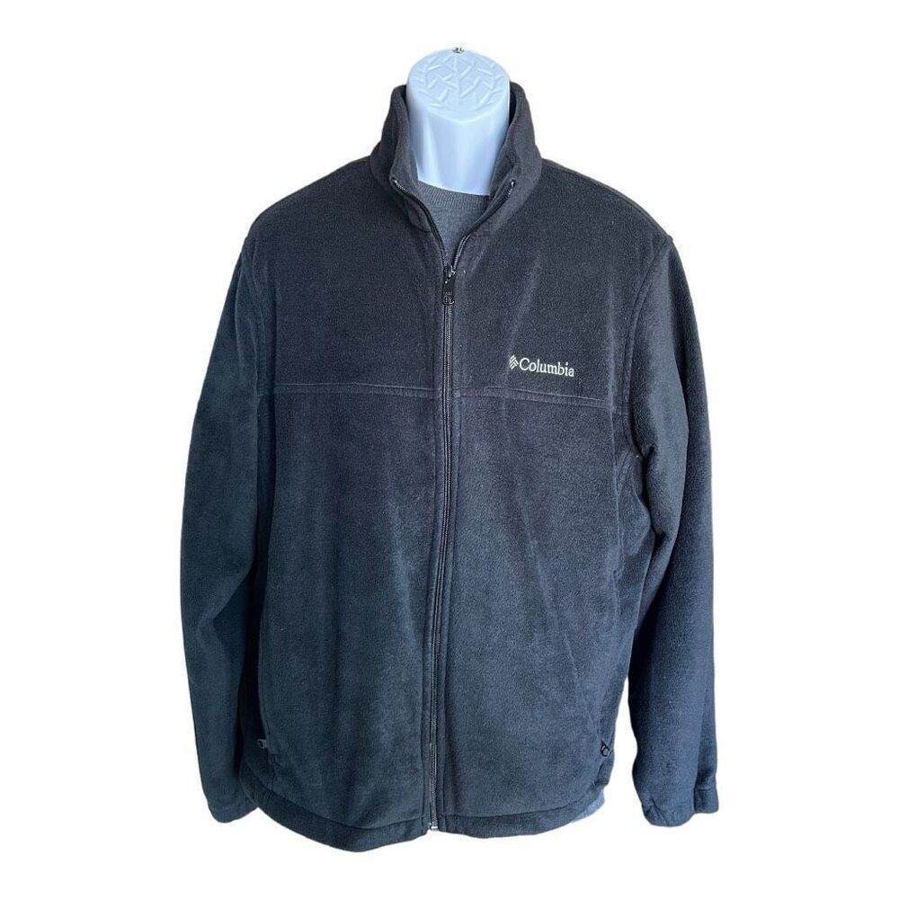 Mens Columbia Steens Black Mountain Fleece Front Zip Jacket - Sz XL - Picture 2 of 2